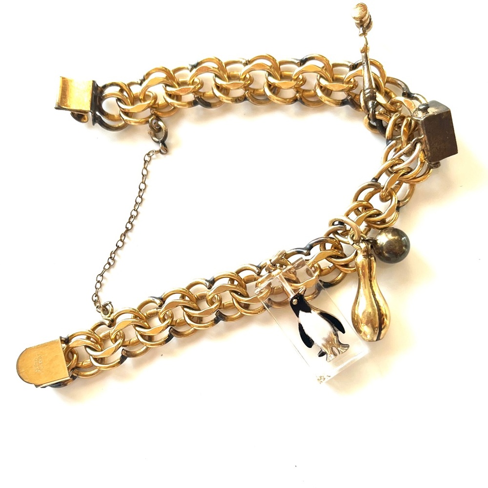 Vintage Elco Dbl. Linked Charm Bracelet